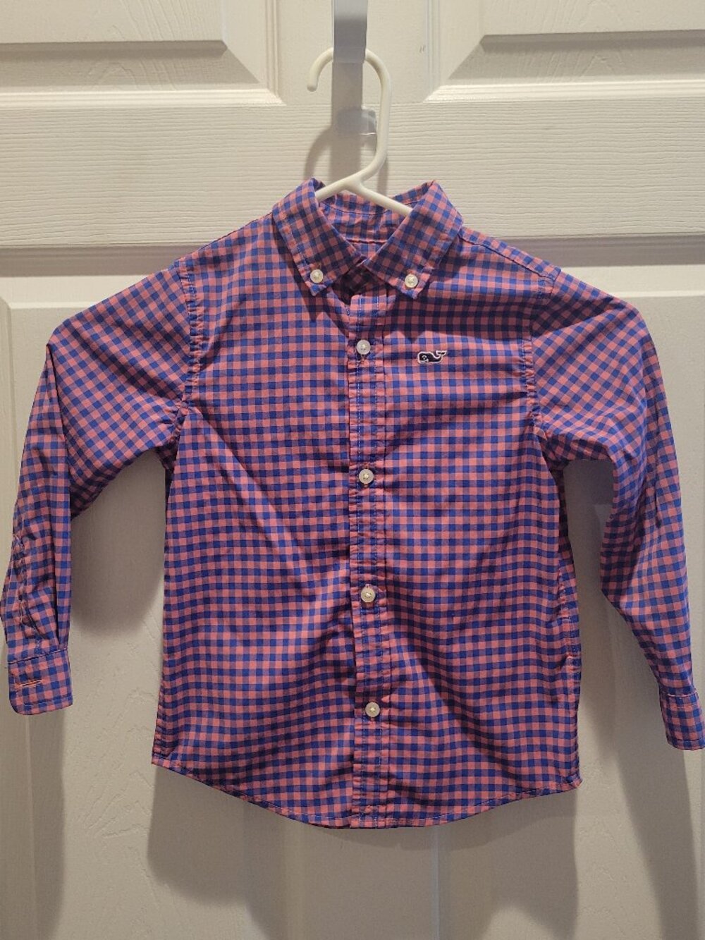 Vineyard Vines Toddler Pink Blue Gingham Performance Shirt 3T